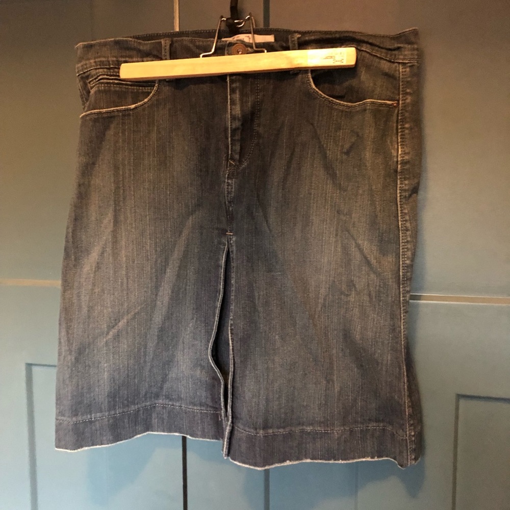 Dark wash denim skirt